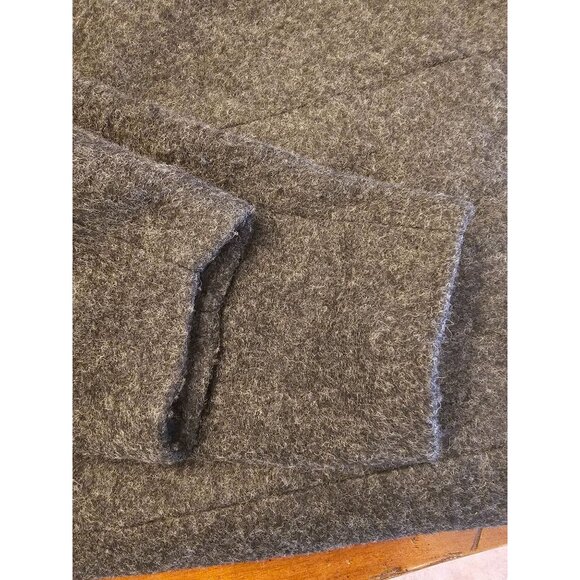Woman's Lands End Wool hooded Coat Size 24 plus gray button swing thigh length - Picture 10 of 12